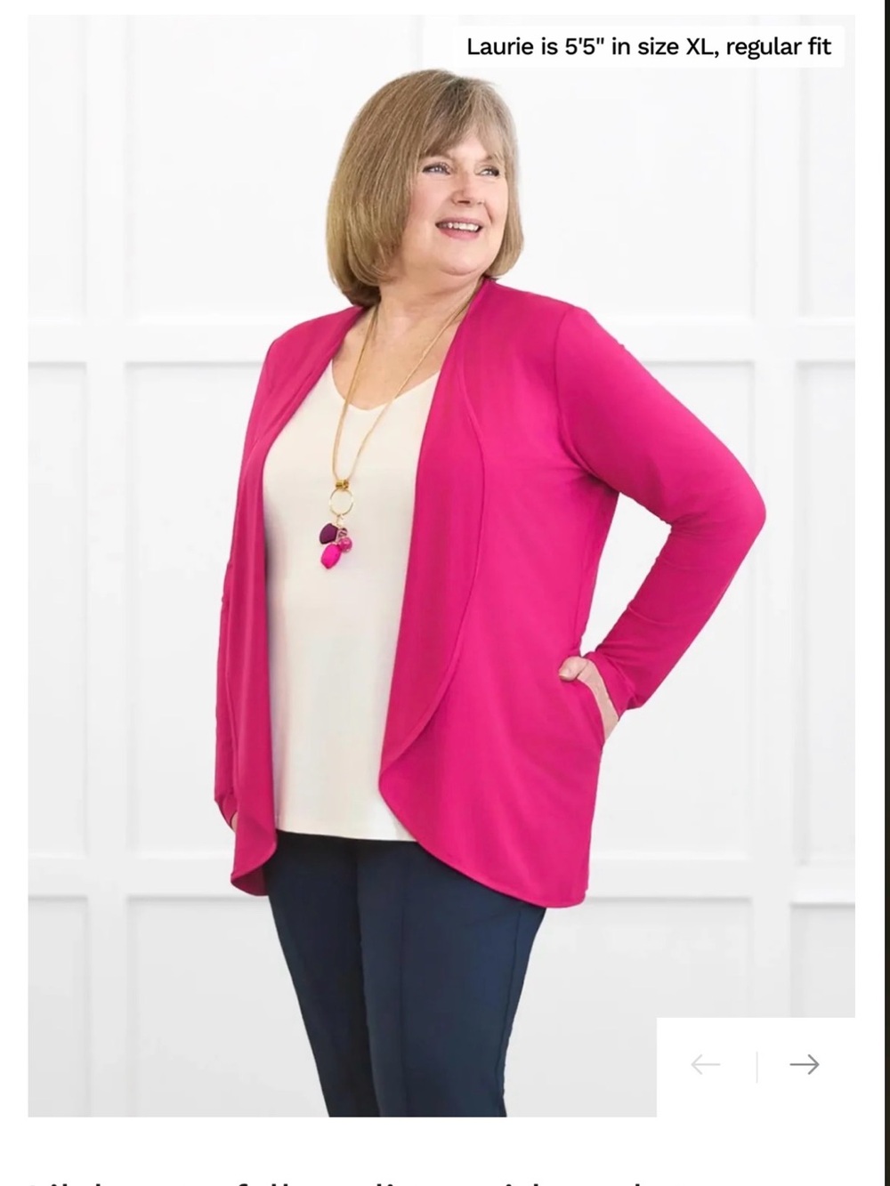 Miik Lilah Open-Front Draped Cardigan in Dragon Fruit